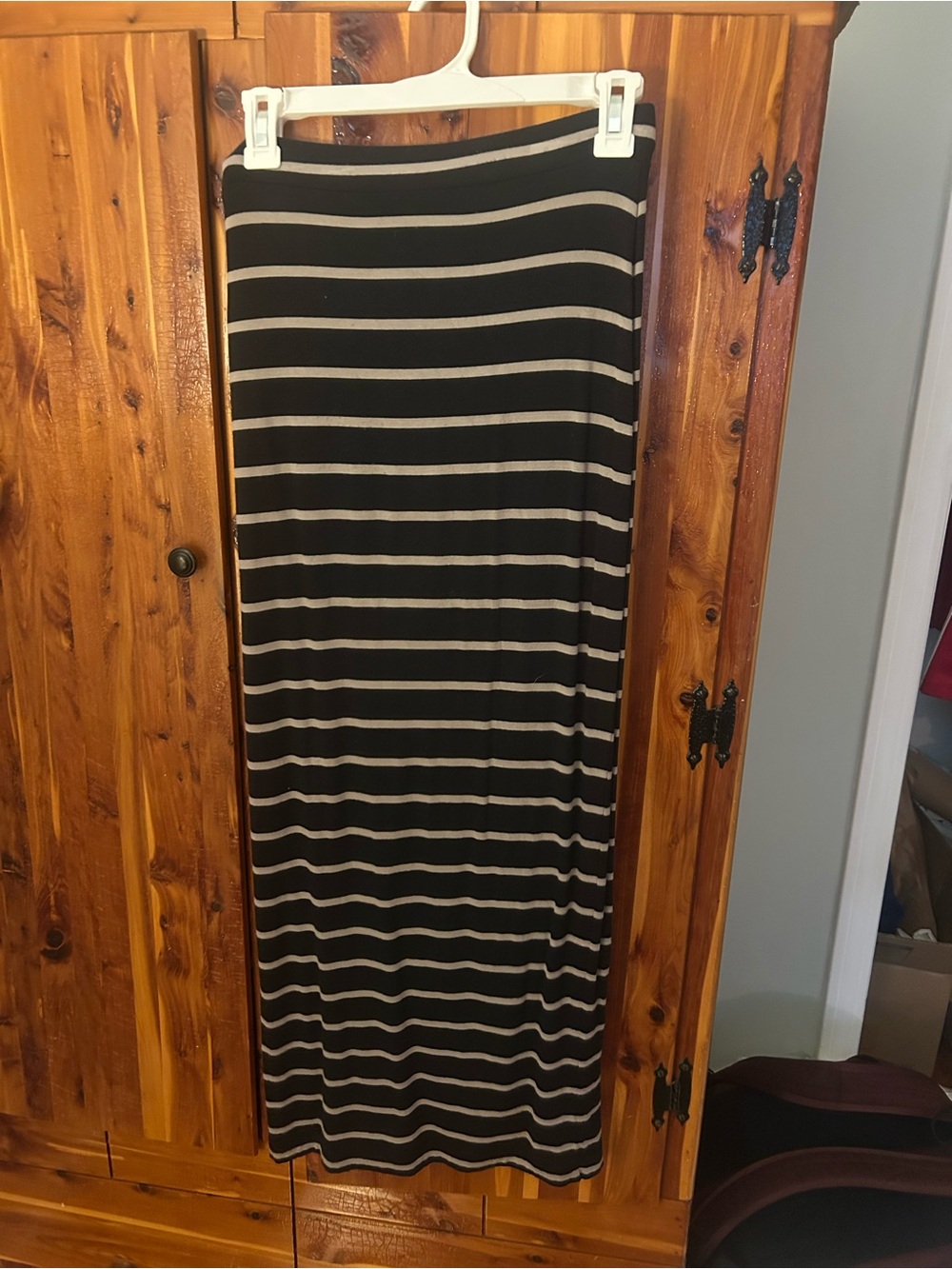 Banana Republic Black and Gray Striped Skirt